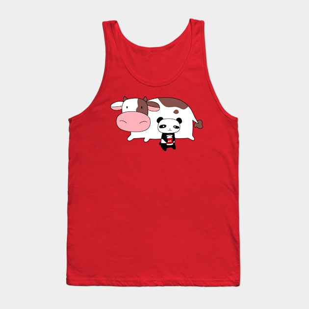 Cow and Milk Panda Tank Top by saradaboru